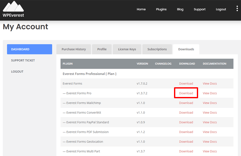 Download Everest Forms Pro