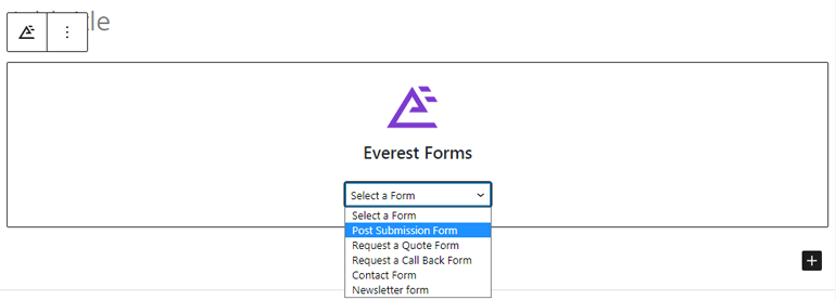 Selecting Post Submission Form Allow Users to Post on WordPress