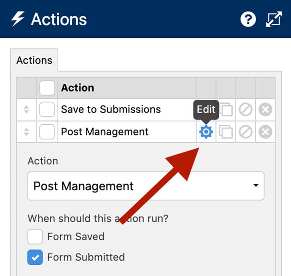 WS Form - Actions - Edit Action