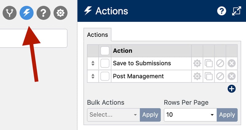 WS Form - Actions Icon