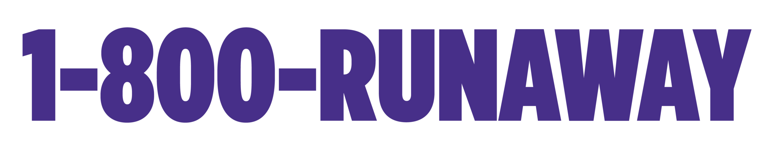 National Runaway Safeline | 1-800-RUNAWAY 1 1800 Logo Puple copy 2@2x