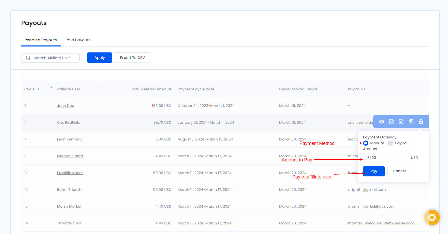 ARMember Affiliate PayPal Payout Payment Settings