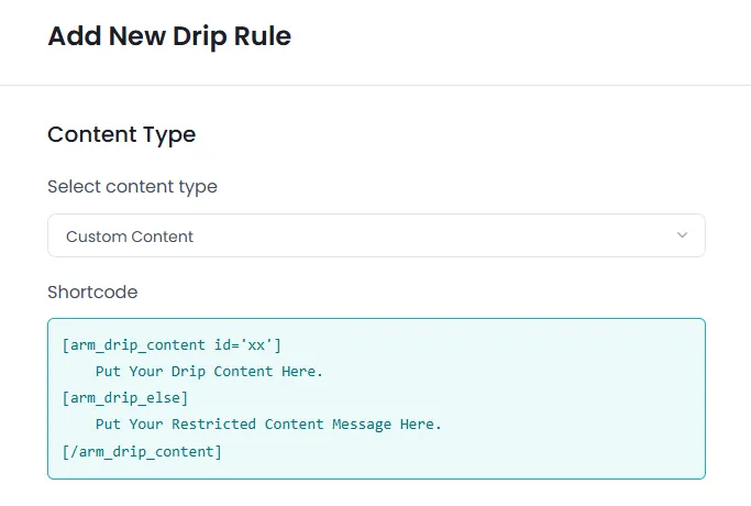 Add Drip Rule