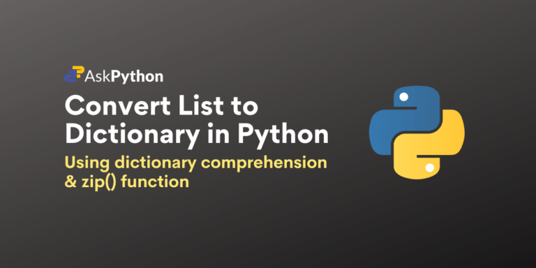 Convert List To Dictionary In Python