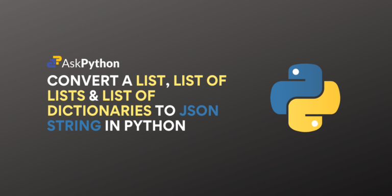 Convert A List To JSON String