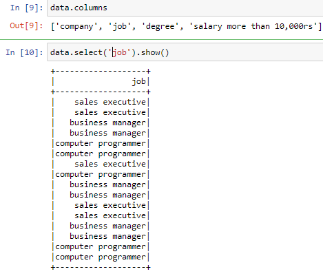 Selecting A Particular Column