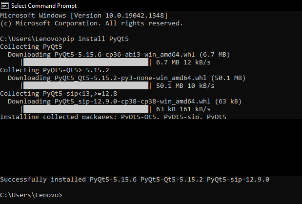 Installing PyQt5