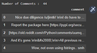 005 Comments Reddit Output