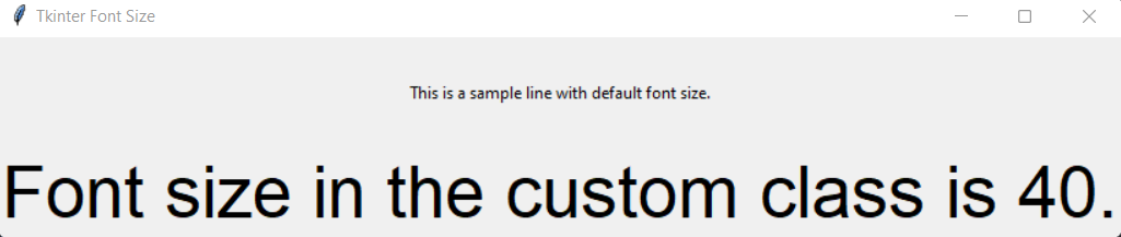 Font Size Custom Class Output