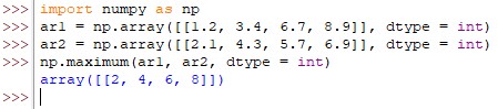 Calculating The Maximum Of One Dimensional Arrays
