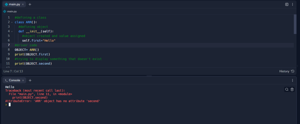 Attribute Error Raised