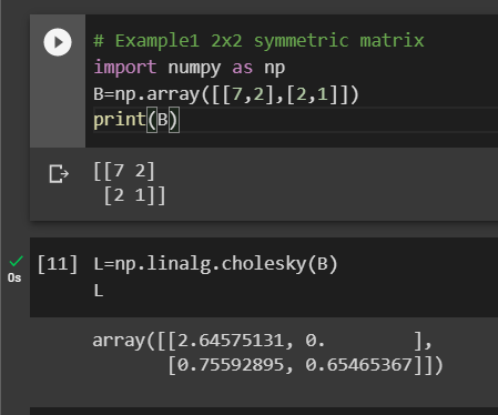 Cholesky Decomposition For Symmetiric Matrix