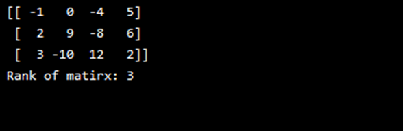 Matrix Its Corresponding Rank