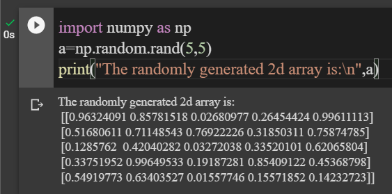 Array Using The Random Function