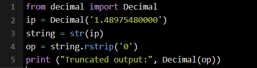 Removing Trailing Zeros By String Conversion