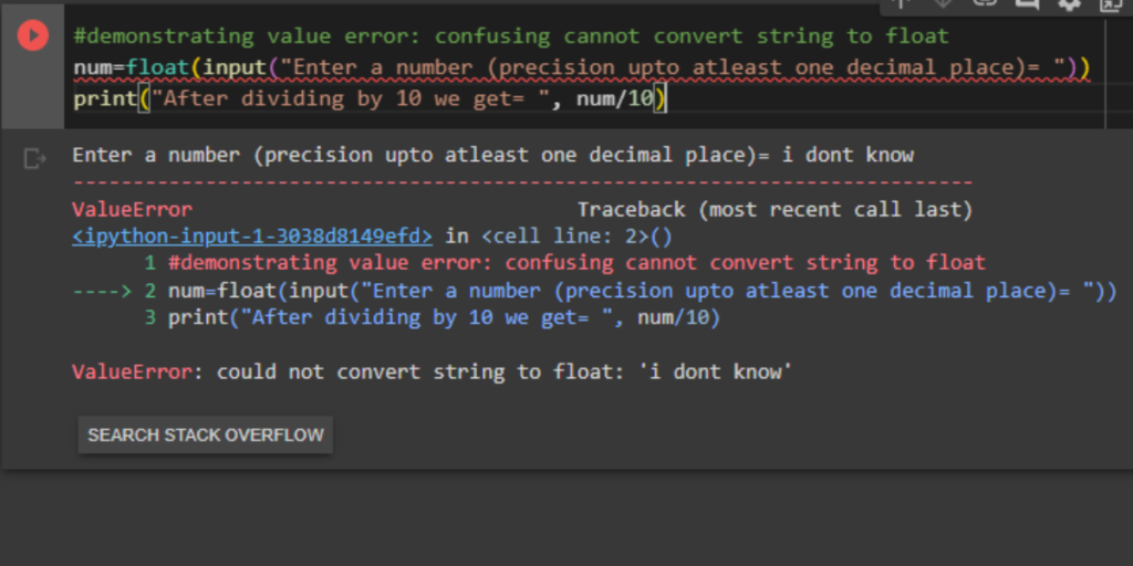Value Error Cannot Convert String To Float