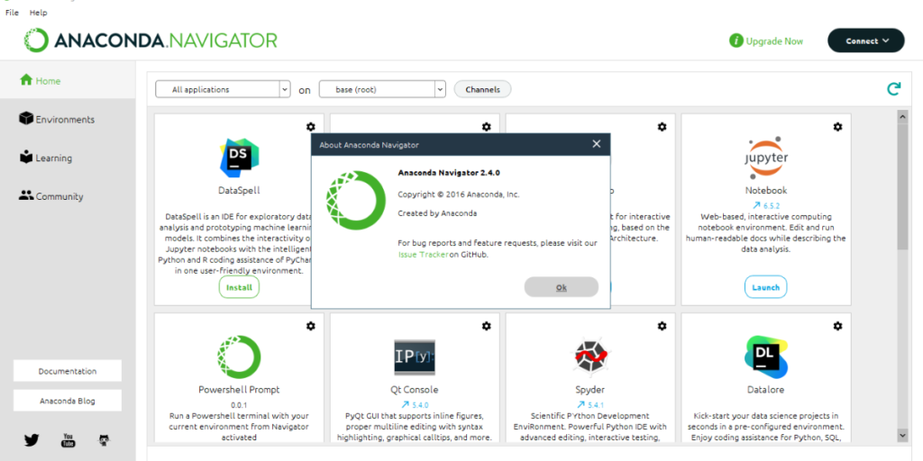 Checking Version Through The Anaconda Navigator