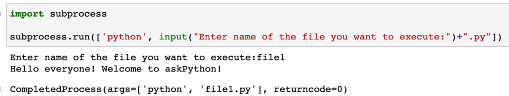 Using The Subprocess To Run A Python File Dynamically