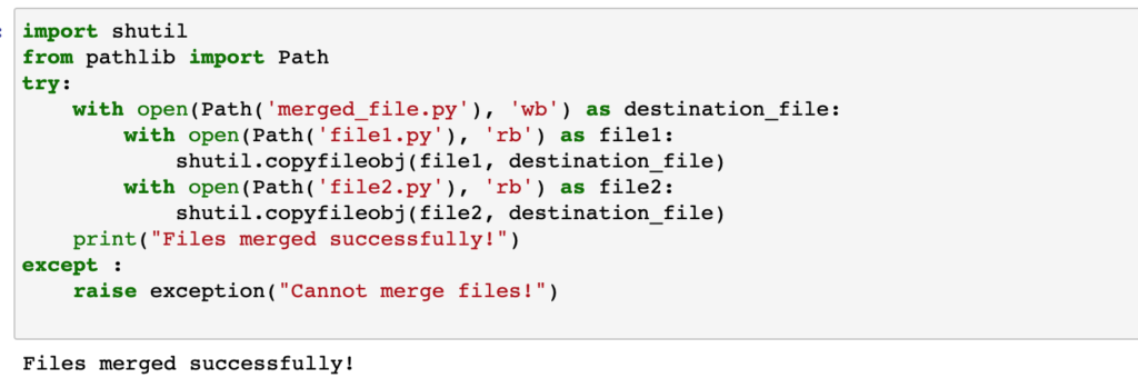 Merging Python Files Using The Shutil Library