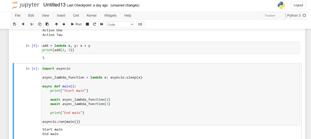 Lambda Function With Await Function