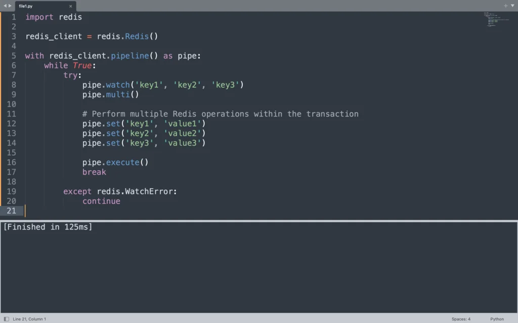 Redis Transaction Pipeline Demp