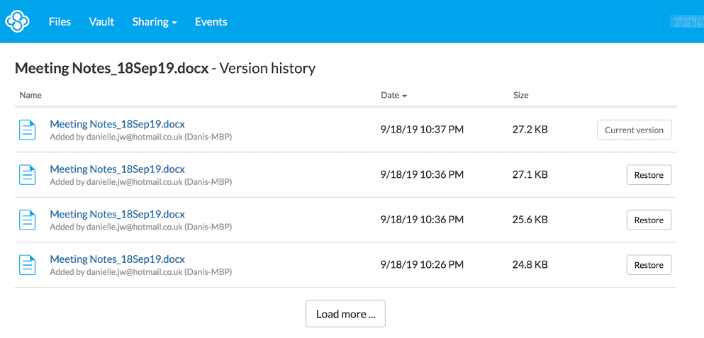 sync easy file restore