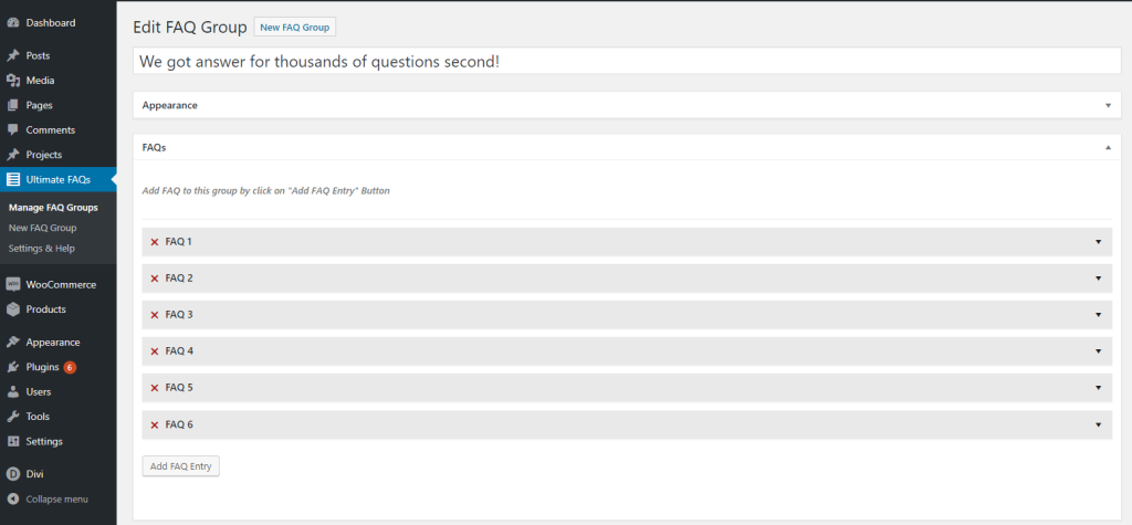 Ultimate Faq Solution Ultimate faq solution dashboard image