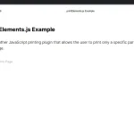 Print Specific Part of Web Page – printElements.js