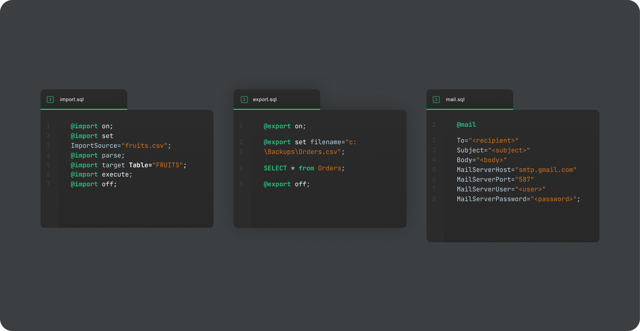 Command line interface.