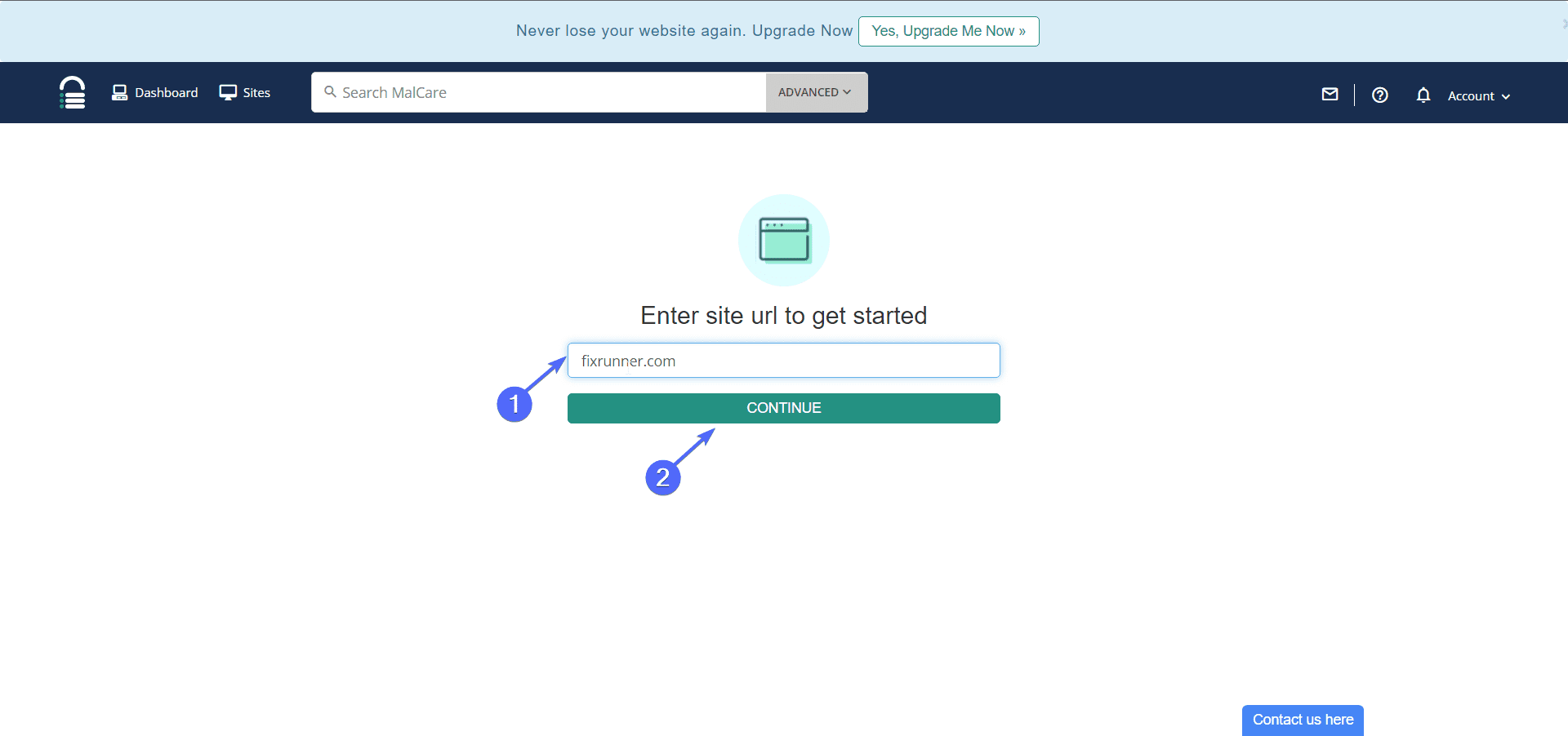 Enter web address in scanner