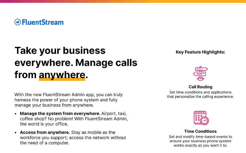 Screenshot of FluentStream Admin App Overview Document