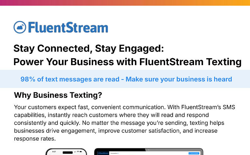 Screenshot of FluentStream Texting Overview Document