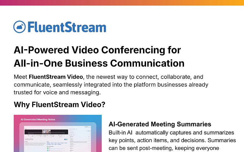 Screenshot of FluentStream Video Overview Document