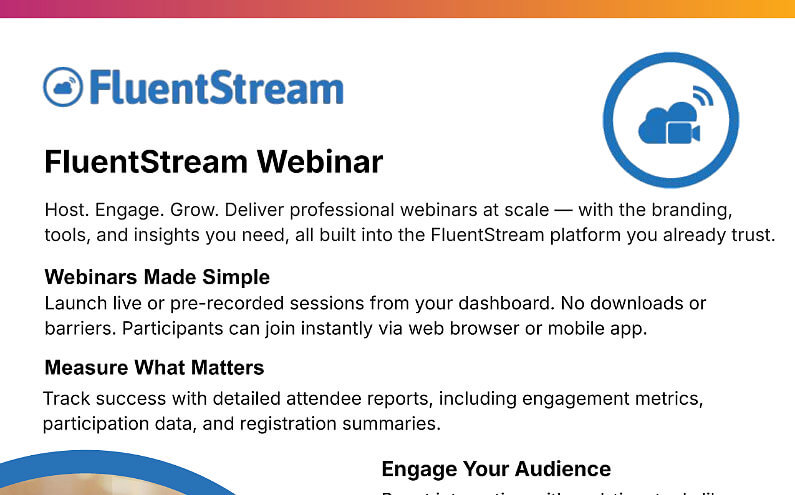 Screenshot of FluentStream Webinar Overview Document
