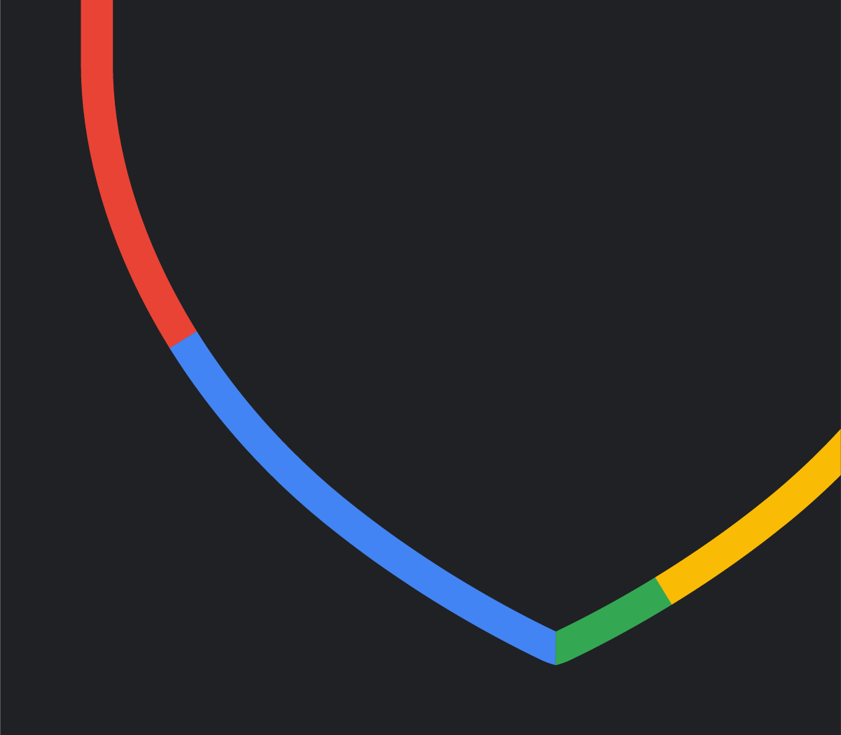 Excerpt of Defender shield in Google colors