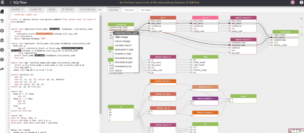 sqlflow data lineage tool SQLFlow: SQL Data Lineage Tool