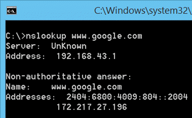 nslookup