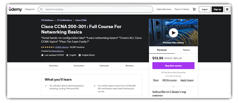 Cisco CCNA 200-301: دورة كاملة لأساسيات الشبكات