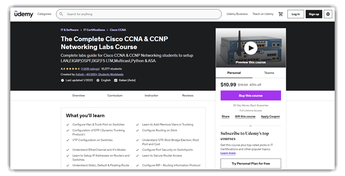 الكامل Cisco دورة مختبرات الشبكات CCNA و CCNP