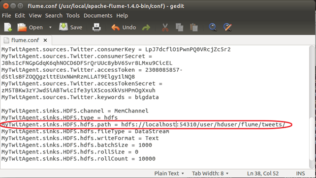 Ändra 'Flume.conf'-fil
