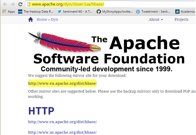 Descargar la versión estable del archivo HBase Tar