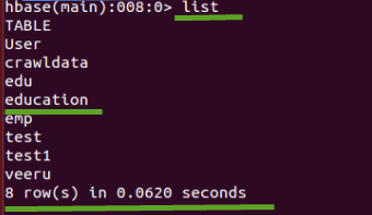 Comenzi de gestiune tabele : Listă
