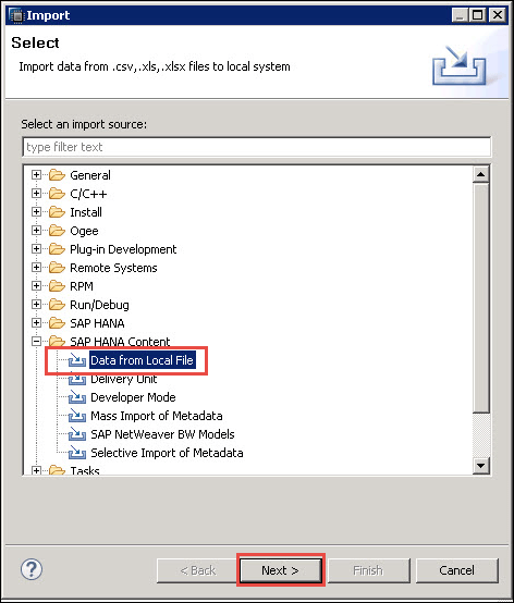 Создание таблицы в SAP HANA