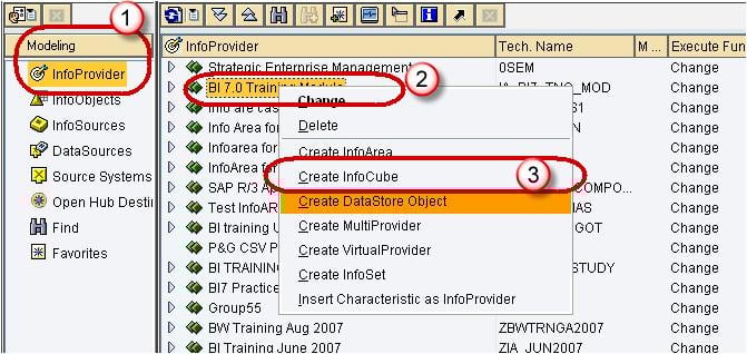 Skapa Standard Infocube