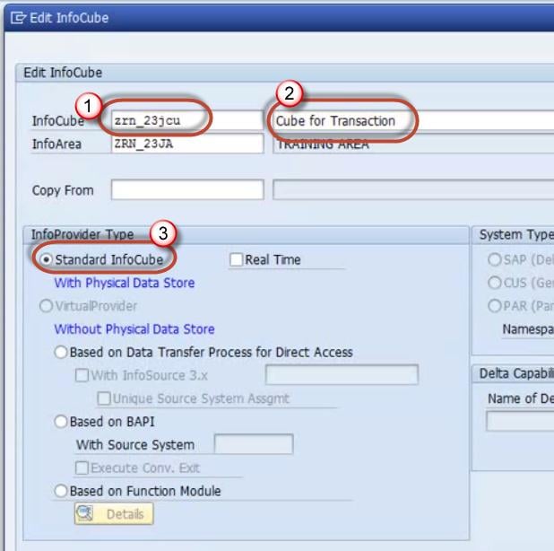 Skapa Standard Infocube