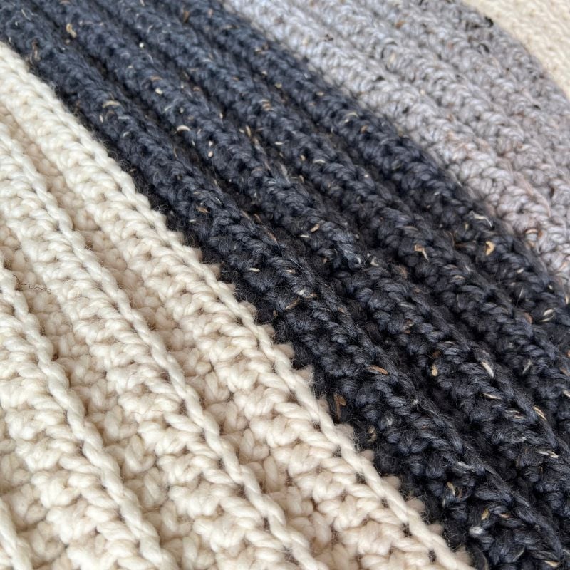 Ribbed crochet blanket