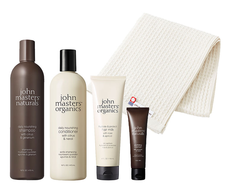 ジョンマスターオーガニック 人気のヘアケアが詰まったセット(タオルとクレンジングミニサイズ付き)
