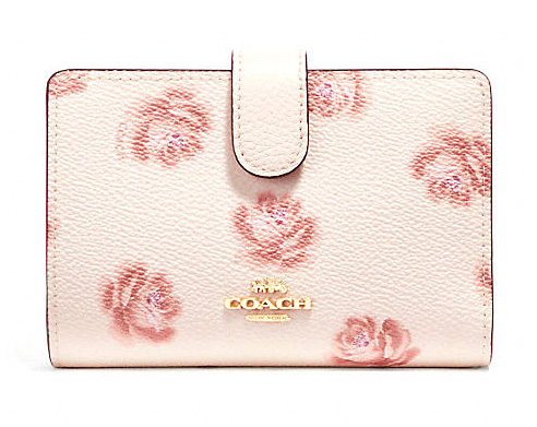 コーチ レディース財布 ミディアム コーナー ジップ ウォレット ウィズ ローズ プリント