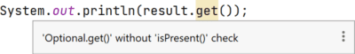 IntelliJ-Warnung bei Optional.get() ohne isPresent()