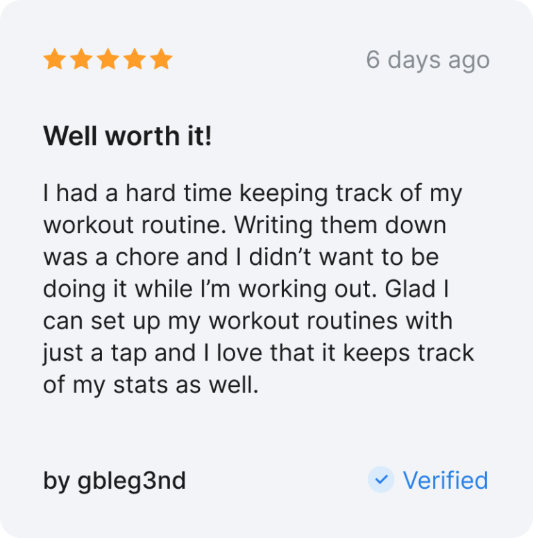 hevy app testimonial by user gbleg3nd